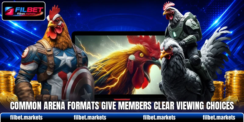 Common arena formats give members clear viewing choices Common arena formats give members clear viewing choices