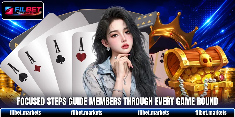 Focused steps guide members through every game round Focused steps guide members through every game round