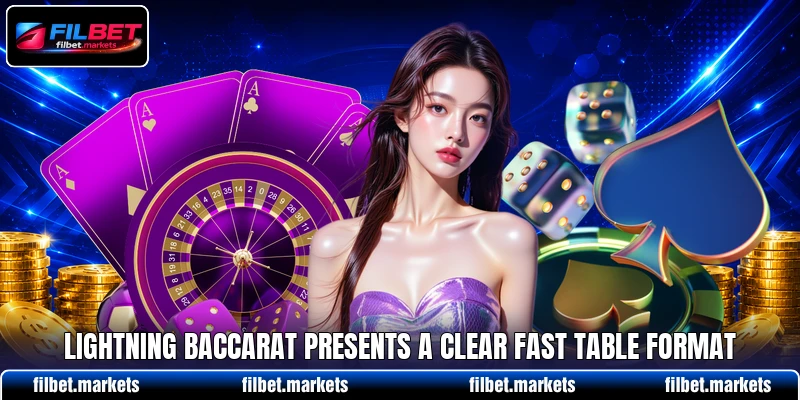 Lightning Baccarat presents a clear fast table format