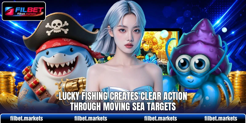 Lucky Fishing creates clear action through moving sea targets