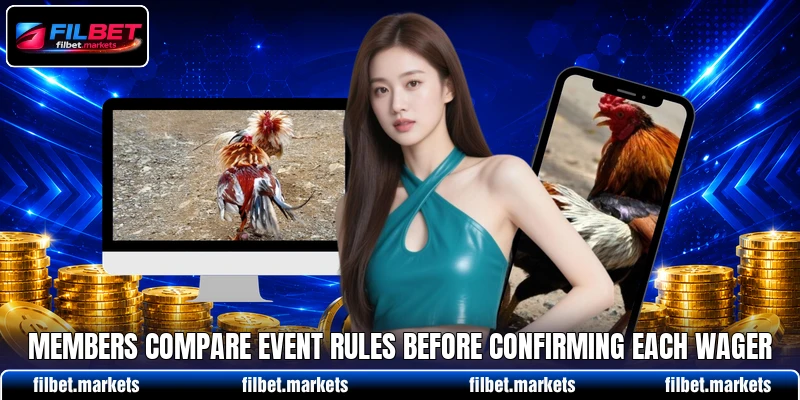 Members compare event rules before confirming each wager Members compare event rules before confirming each wager