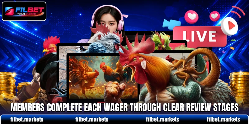 Members complete each wager through clear review stages