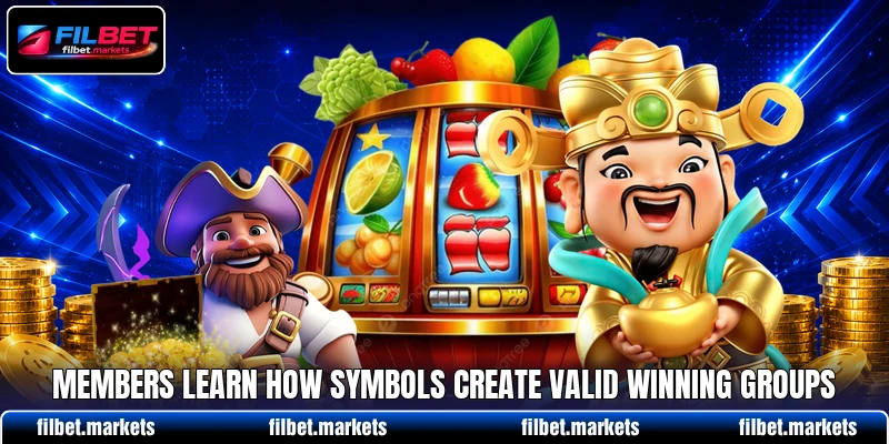 Members learn how symbols create valid winning groups Members learn how symbols create valid winning groups