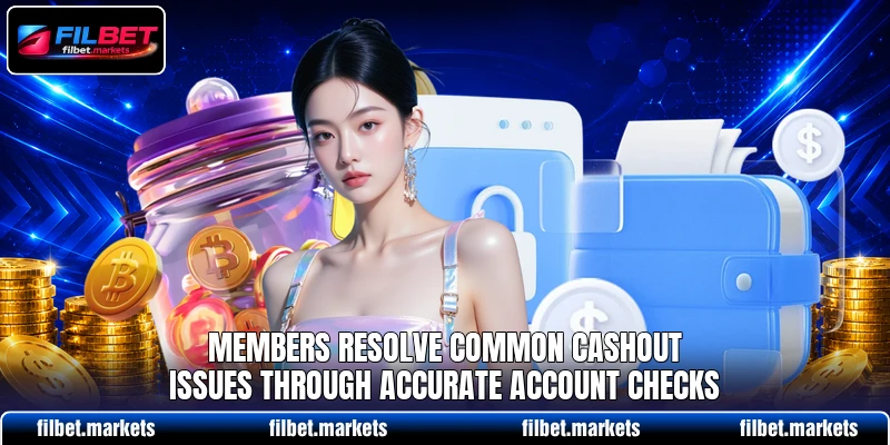 Members resolve common cashout issues through accurate account checks