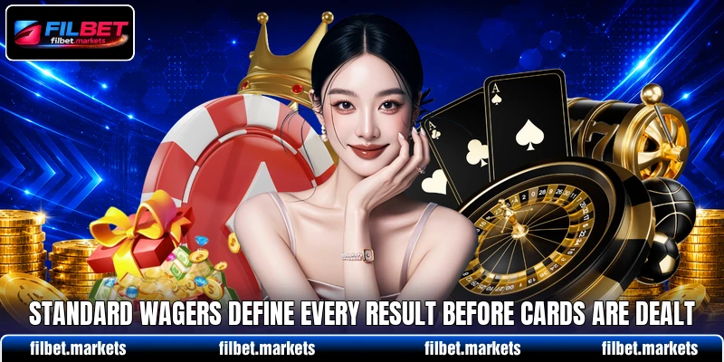 Standard wagers define every result before cards are dealt