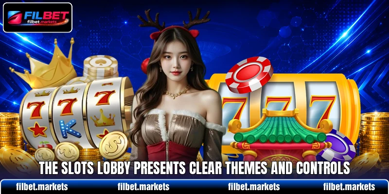 The slots lobby presents clear themes and controls The slots lobby presents clear themes and controls
