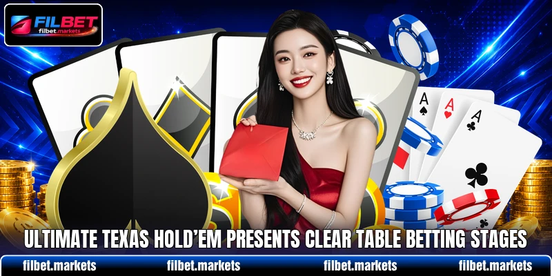 Ultimate Texas Hold’em presents clear table betting stages Ultimate Texas Hold’em presents clear table betting stages